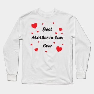 Best mother-in-law ever heart doodle hand drawn design Long Sleeve T-Shirt